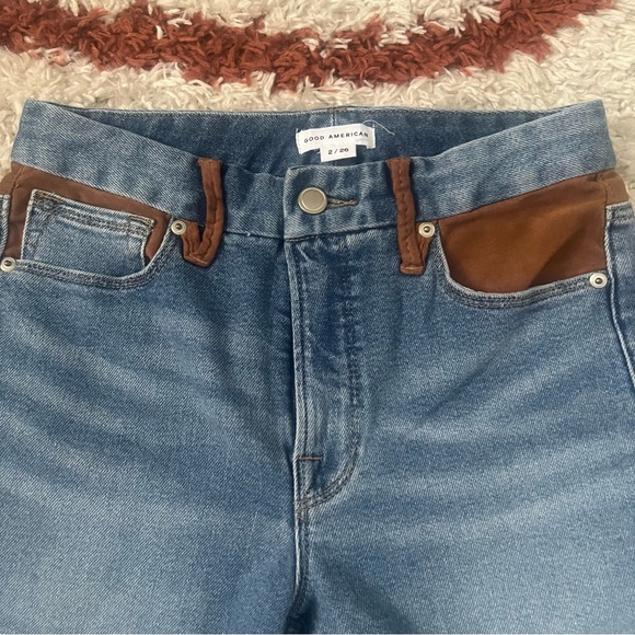 Good American Good Legs Suede Inset Skinny Jeans Western 26/2 - Picture 7 of 12